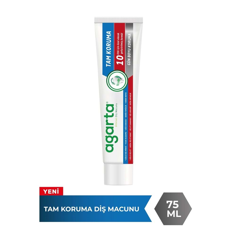 Agarta Doğal Tam koruma Diş Macunu 75 ML Gün Boyu Koruma & Onarım - Koruma 90 ML (Karma 2 Li Set)