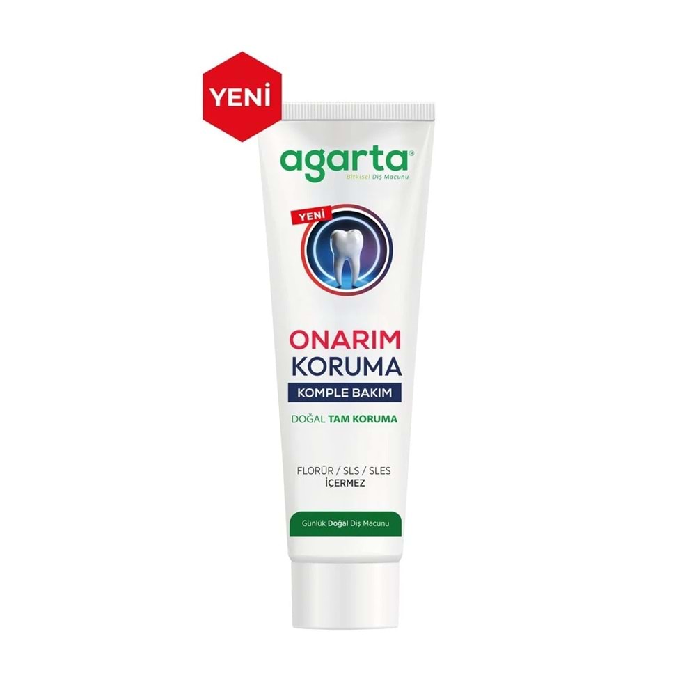 Agarta Doğal Tam koruma Diş Macunu 75 ML Gün Boyu Koruma & Onarım - Koruma 90 ML (Karma 2 Li Set)