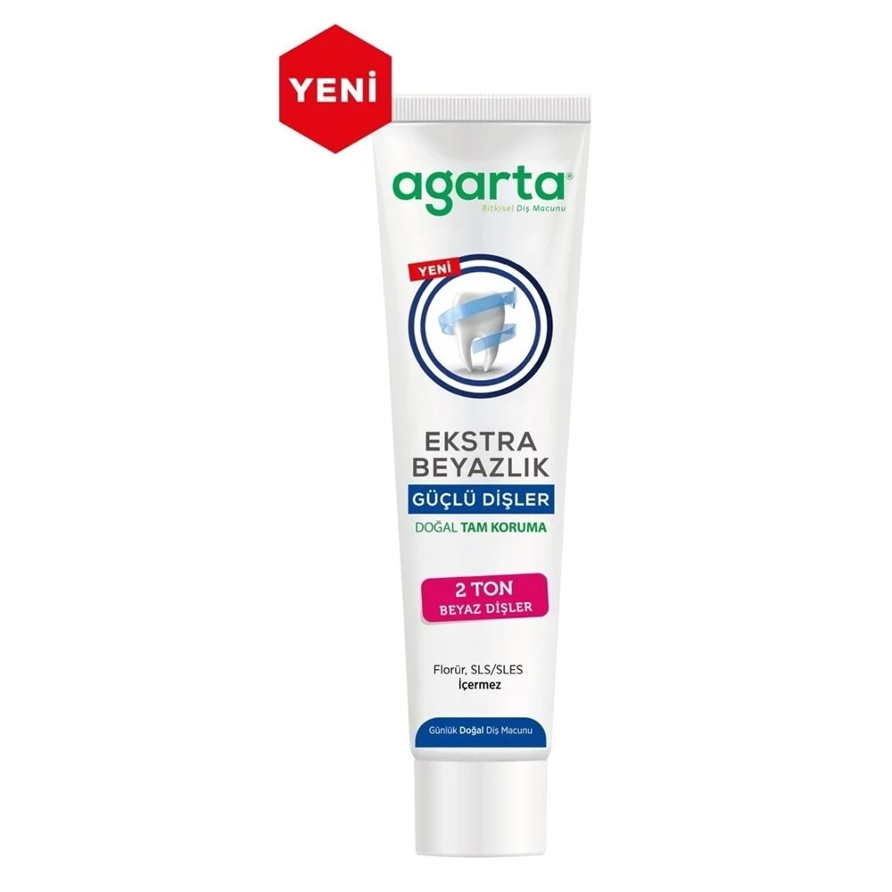 Agarta Doğal Tam koruma Diş Macunu 75 ML Ekstra Beyazlık & Diş Eti Bakımı 90 ML (Karma 2 Li Set)