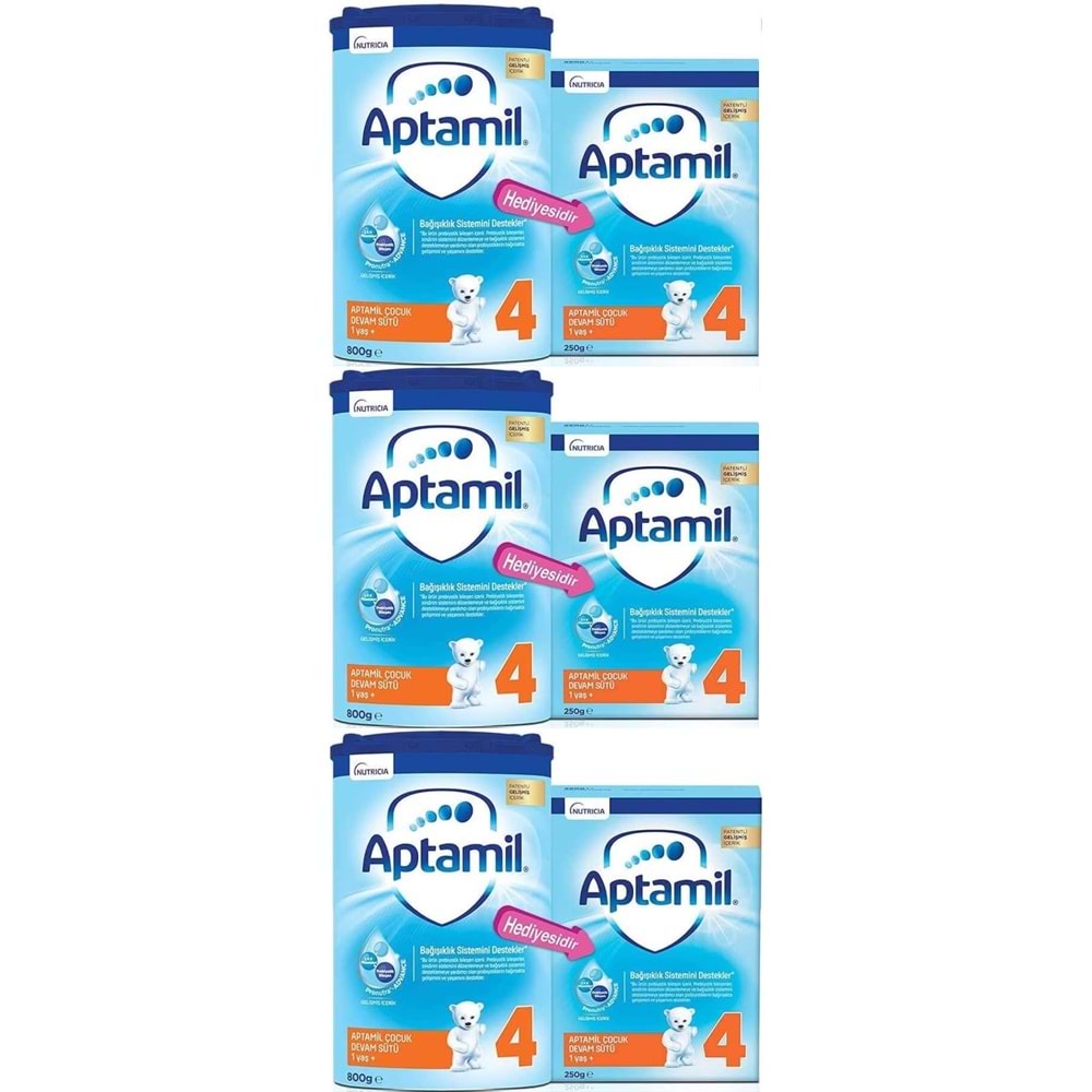 Nutrıcıa Aptamil Pronutra 1050GR (800+250GR) Devam Sütü No:4 (1 Yaş ve Üzeri) Avantaj Pk (3 Lü Set)