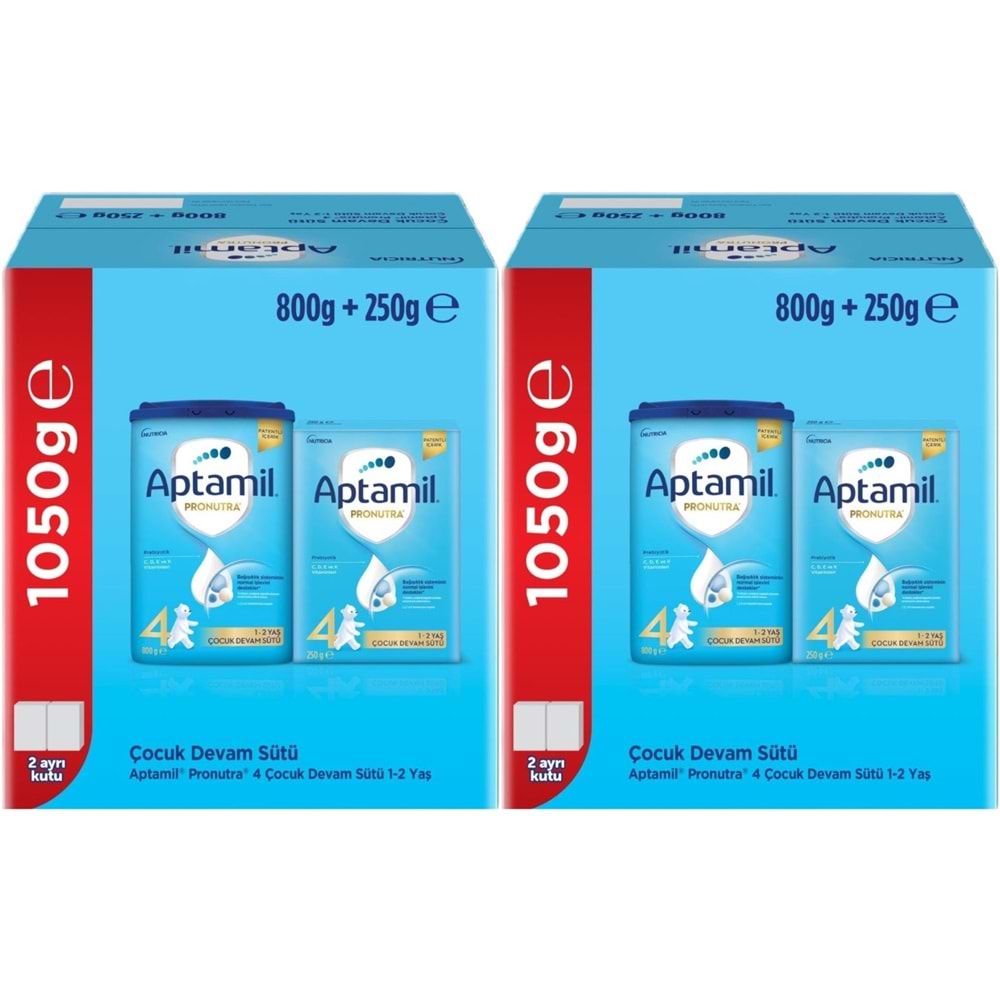 Nutrıcıa Aptamil Pronutra 1050GR (800+250GR) Devam Sütü No:4 (1 Yaş ve Üzeri) Avantaj Pk (2 Li Set)