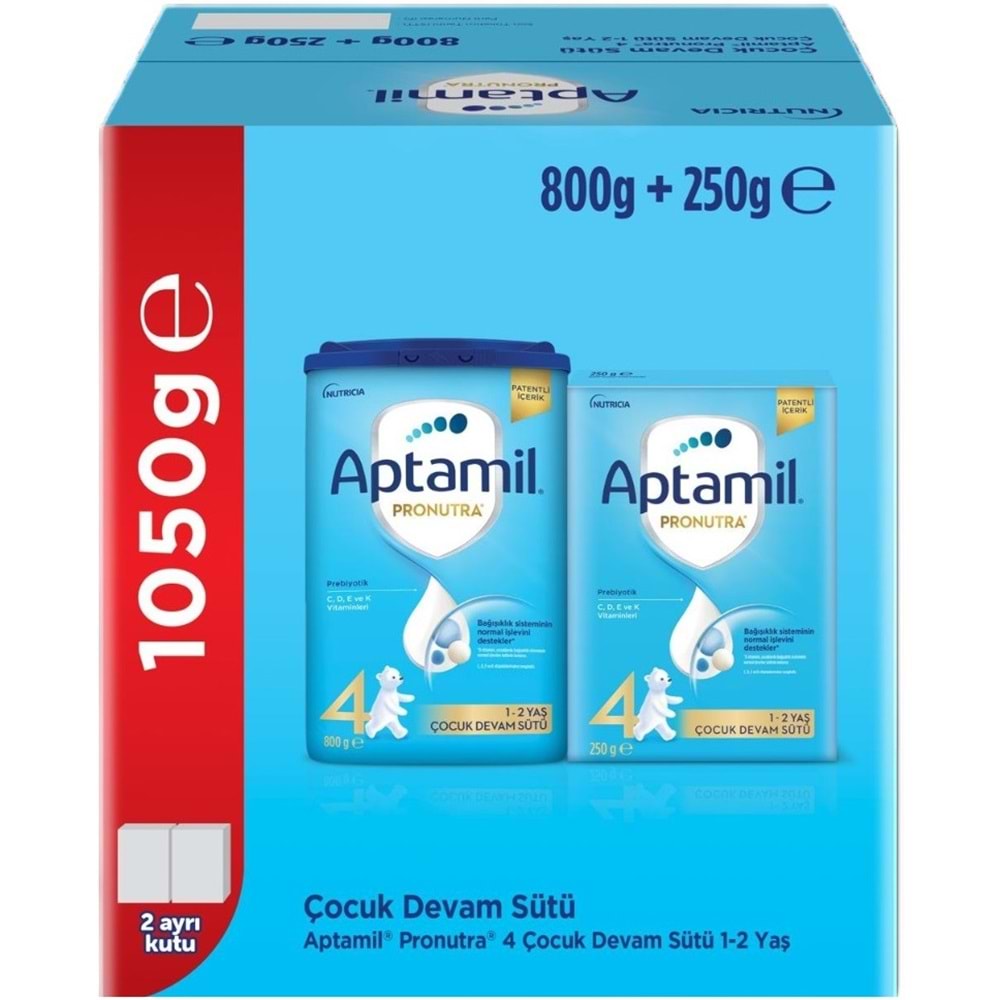Nutrıcıa Aptamil Pronutra 1050GR (800+250GR) Devam Sütü No:4 (1 Yaş ve Üzeri) Avantaj Pk (3 Lü Set)