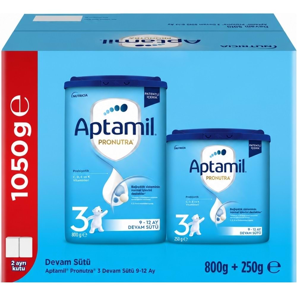 Nutrıcıa Aptamil Pronutra 1050GR (800+250GR) Devam Sütü No:3 (9-12 Ay) Avantaj Pk (5 Li Set)