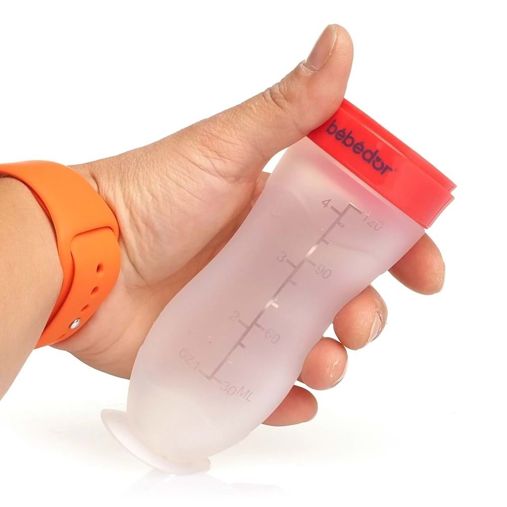 Bebedor Silikon Kaşıklı Biberon 120ML +6 Ay Şeffaf (Kod:7509) (3 Lü Set)