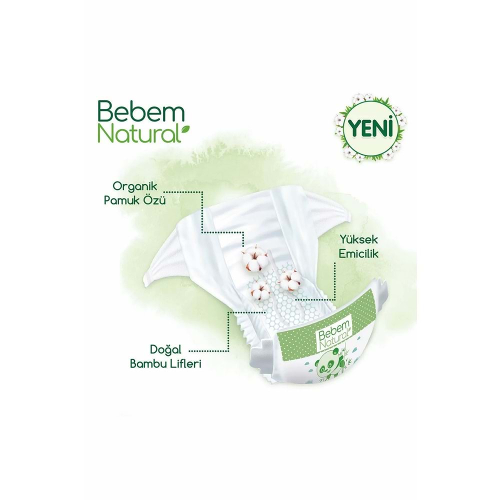 Bebem Bebek Bezi Natural 6 Beden 15+ KG Extra Large 256 Adet Avantaj Ultra Fırsat Pk