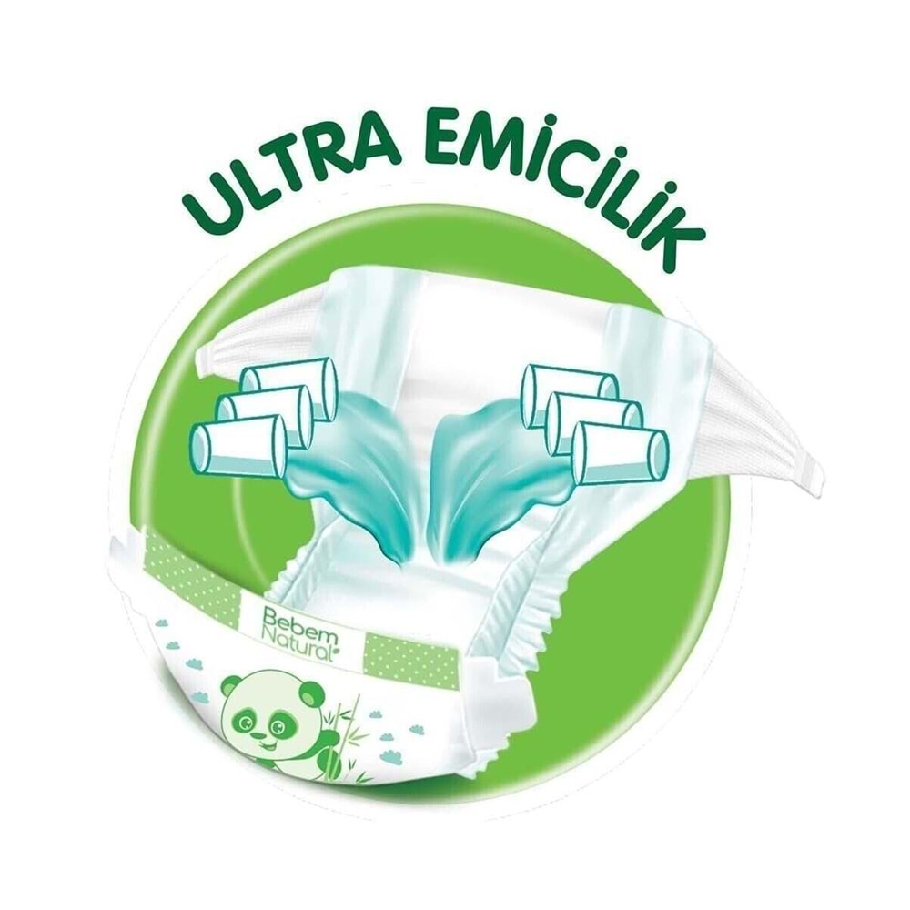 Bebem Bebek Bezi Natural 3 Beden 4-9 KG Midi 112 Adet Ekonomik Fırsat Pk