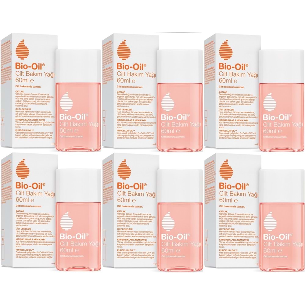 Bio-Oil Çatlak Oluşumunu Önleyici Cilt Bakım Yağı 60ML (Yeni Formül) (6 Lı Set)