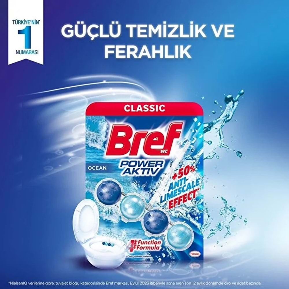 Bref Power Aktiv Klozet Bloğu Okyanus Kokulu (4 Lü Set) (4PK*1)