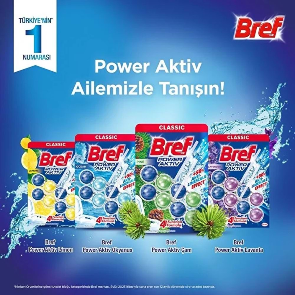 Bref Power Aktiv Klozet Bloğu Okyanus Kokulu (9 Lu Set) (9PK*1)