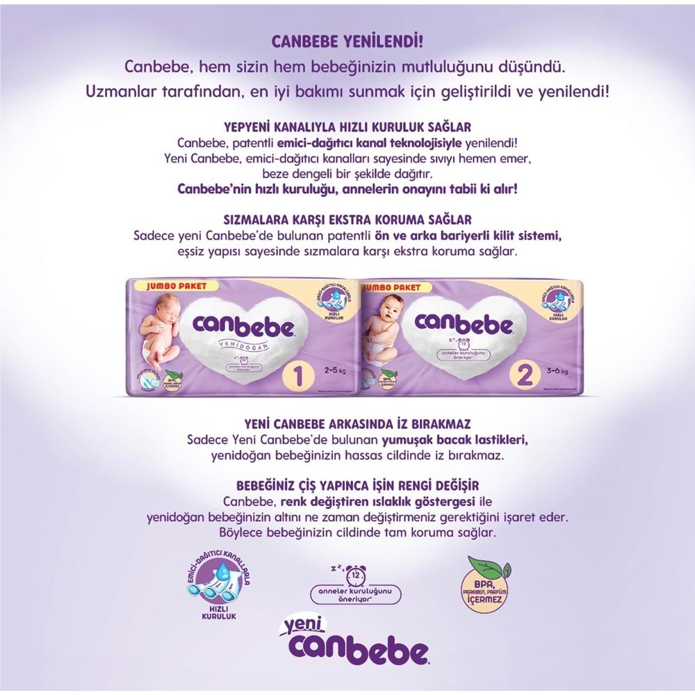 Canbebe Bebek Bezi 6 Beden 15-27 KG Extra Large 64 Adet Ekonomik Fırsat Pk
