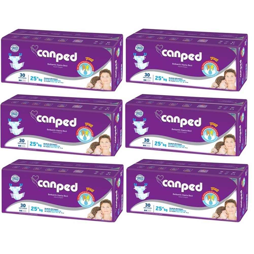 Canped Yetişkin Bezi Çoçuklar İçin Bel Bantlı Tekstil Yüzeyli 180 Adet XS (6PK*30)