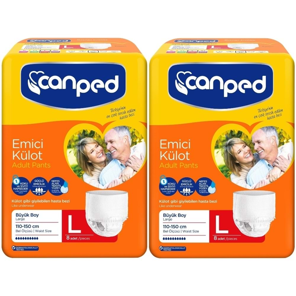 Canped Emici Külot Yetişkin Bezi Büyük-Large 16 Adet (2Pk*8)