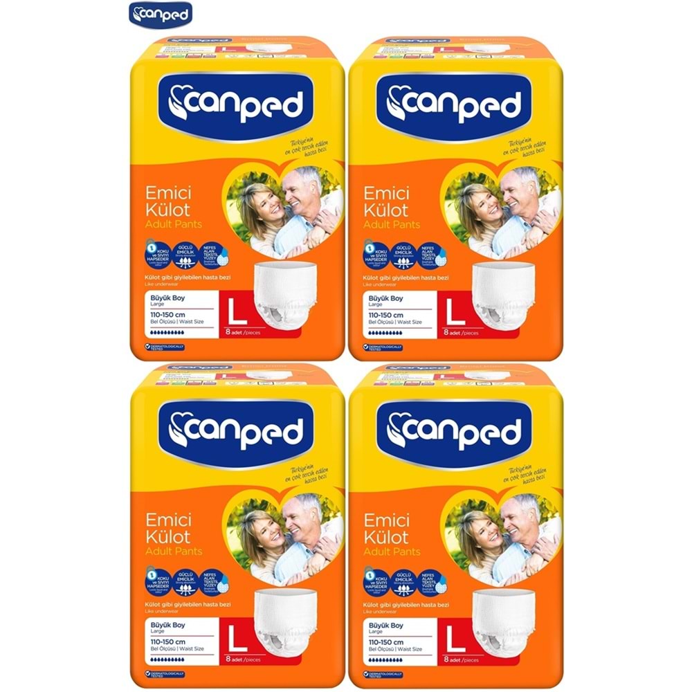 Canped Emici Külot Yetişkin Bezi Büyük-Large 32 Adet (4Pk*8)