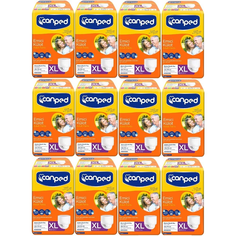 Canped Emici Külot Yetişkin Bezi XL - Ekstra Büyük - Extra Large 96 Adet