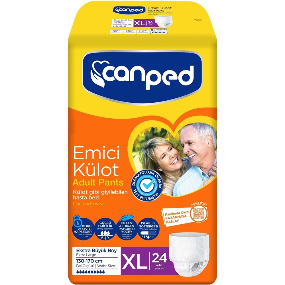 Canped Emici Külot Yetişkin Bezi XL - Ekstra Büyük - Extra Large 96 Adet