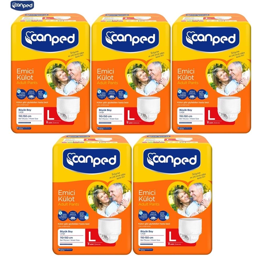 Canped Emici Külot Yetişkin Bezi Büyük-Large 40 Adet (5Pk*8)