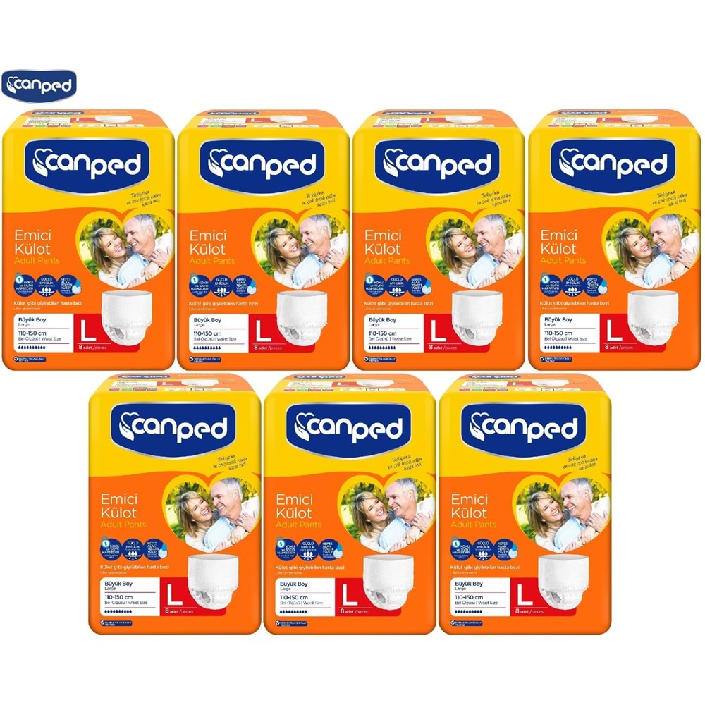 Canped Emici Külot Yetişkin Bezi Büyük-Large 56 Adet (7Pk*8)