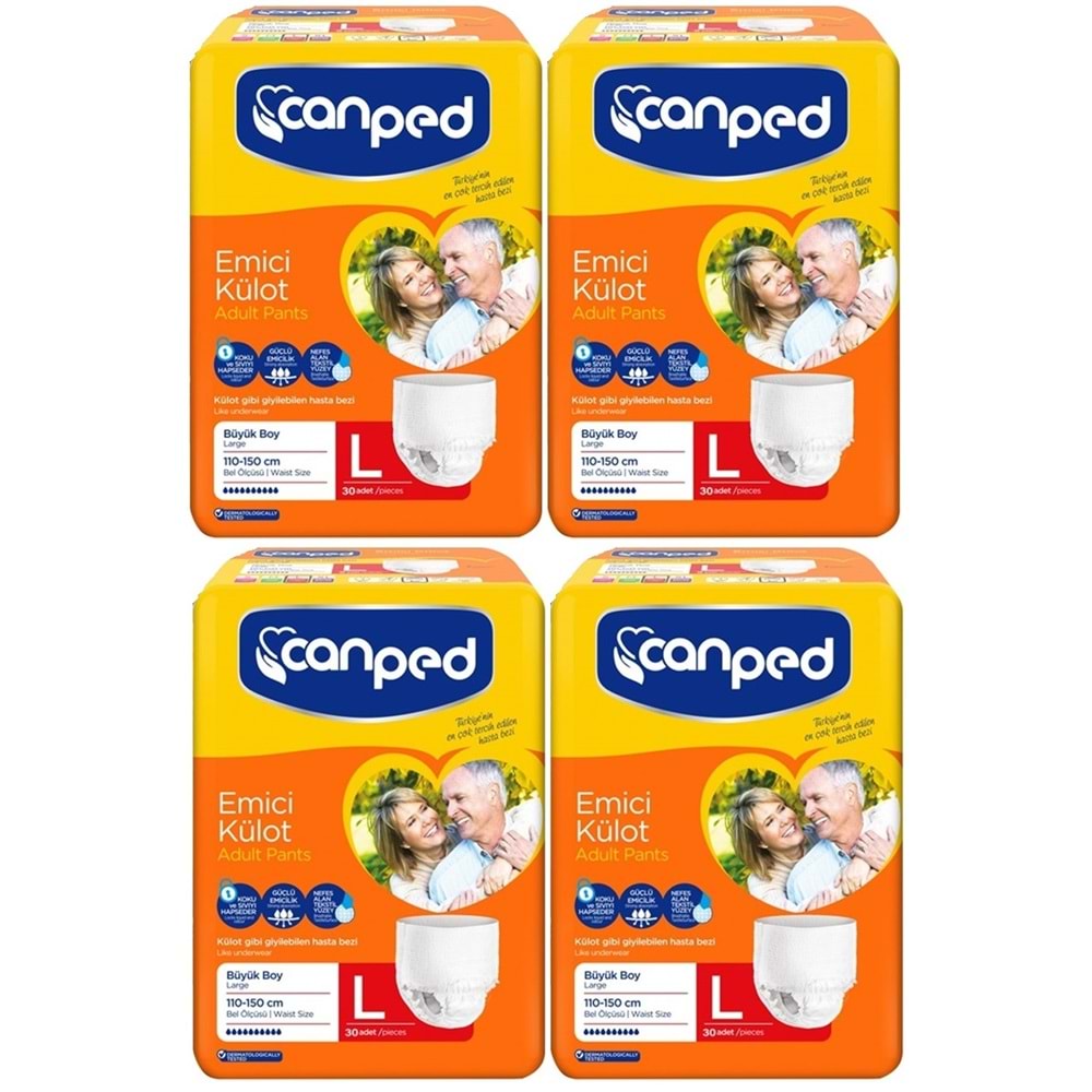 Canped Emici Külot Yetişkin Bezi L - Büyük - Large 120 Adet