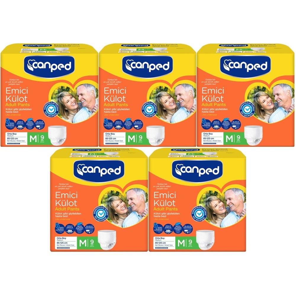 Canped Emici Külot Yetişkin Bezi M - Orta 45 Adet (5PK*9)