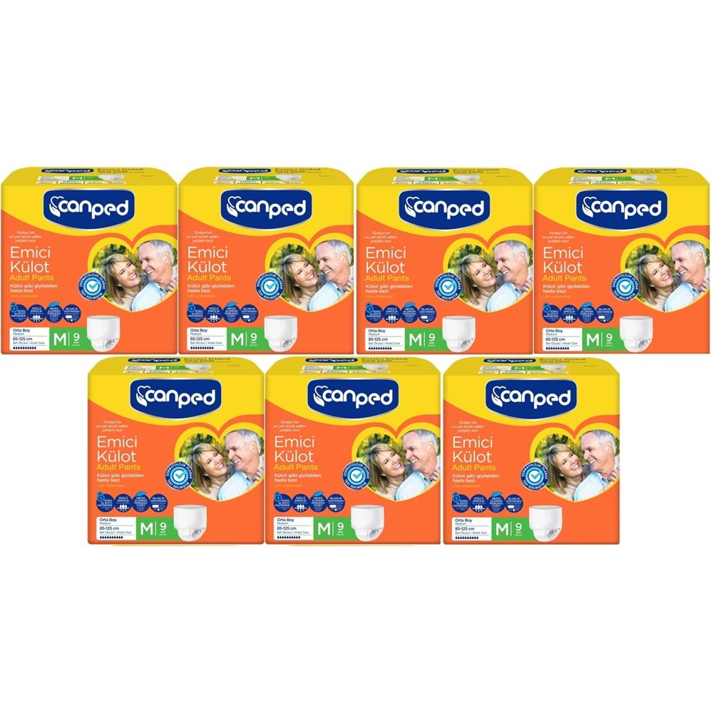 Canped Emici Külot Yetişkin Bezi M - Orta 63 Adet (7PK*9)