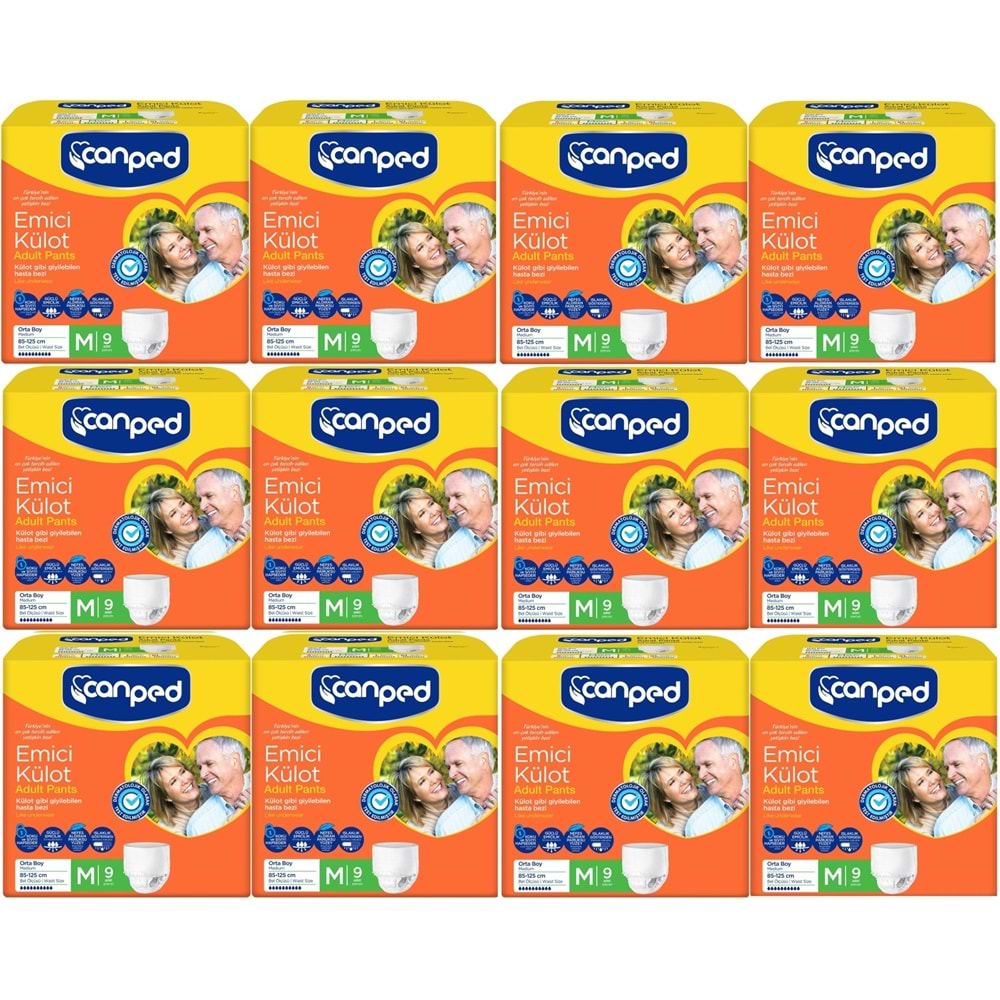 Canped Emici Külot Yetişkin Bezi M - Orta 108 Adet (12PK*9)