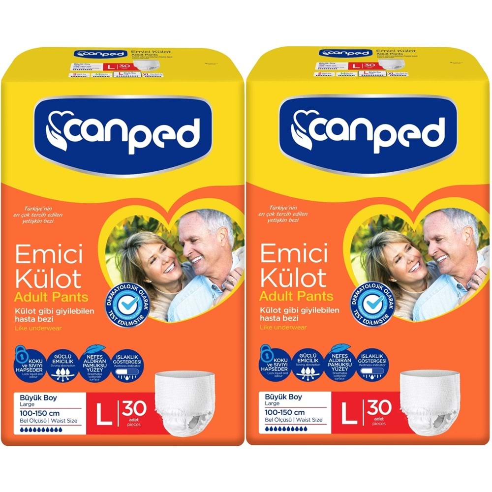 Canped Emici Külot Yetişkin Bezi L - Large - Büyük 60 Adet Büyük (2PK*30)