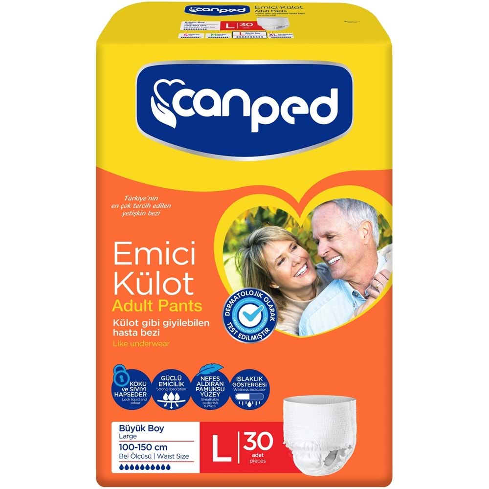 Canped Emici Külot Yetişkin Bezi L - Large - Büyük 90 Adet Büyük (3PK*30)