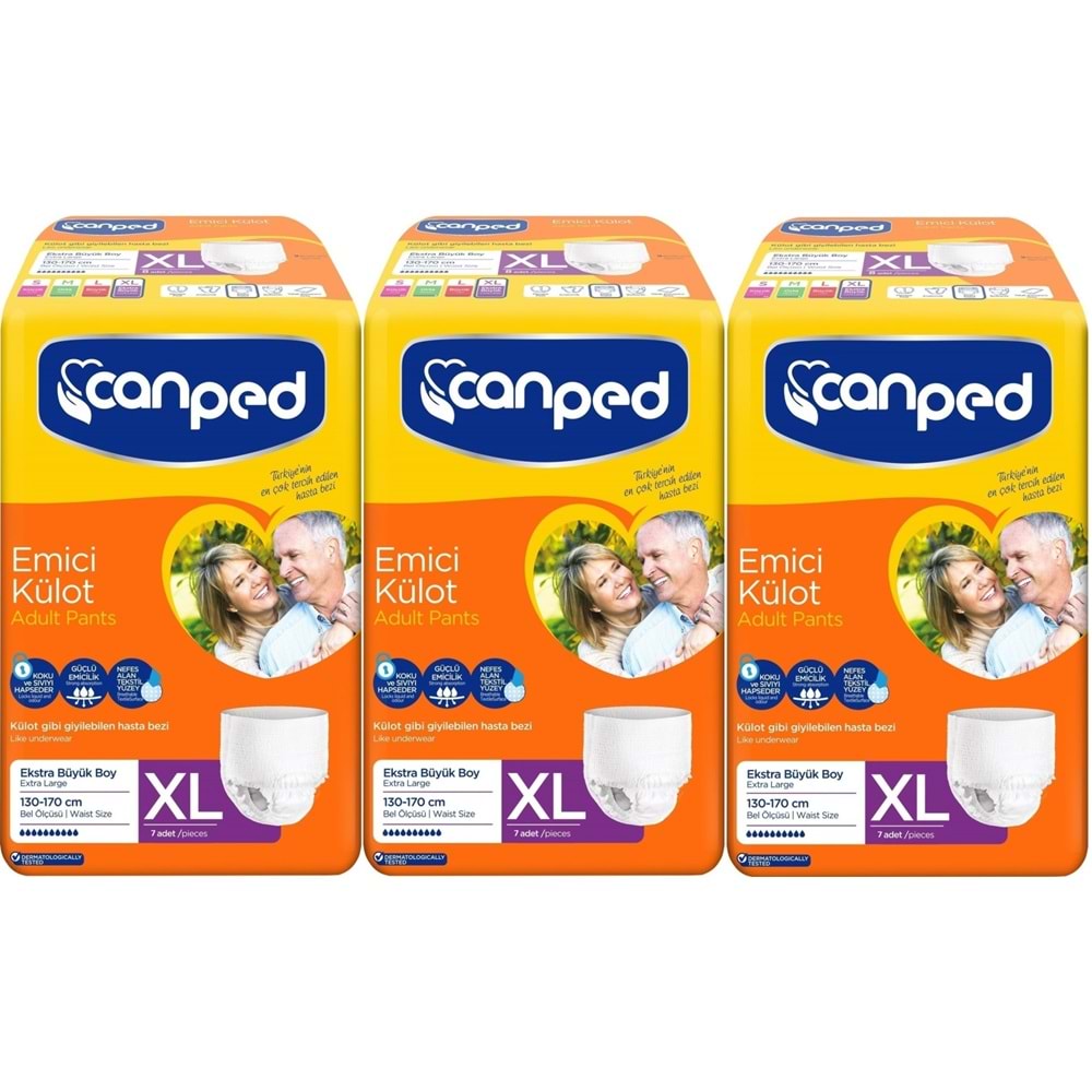 Canped Emici Külot Yetişkin Bezi XL-Extra Large Büyük Adet 21 (3PK*7)