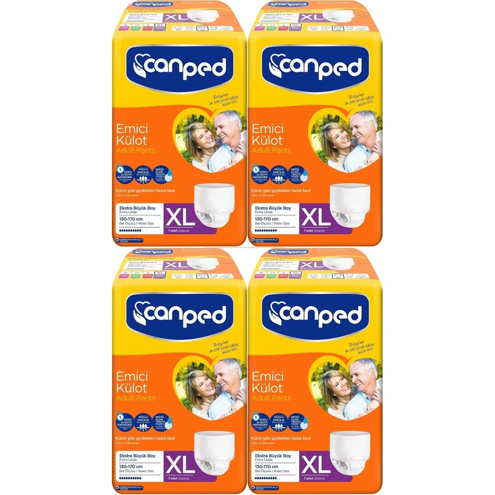 Canped Emici Külot Yetişkin Bezi XL-Extra Large Büyük Adet 28 (4PK*7)
