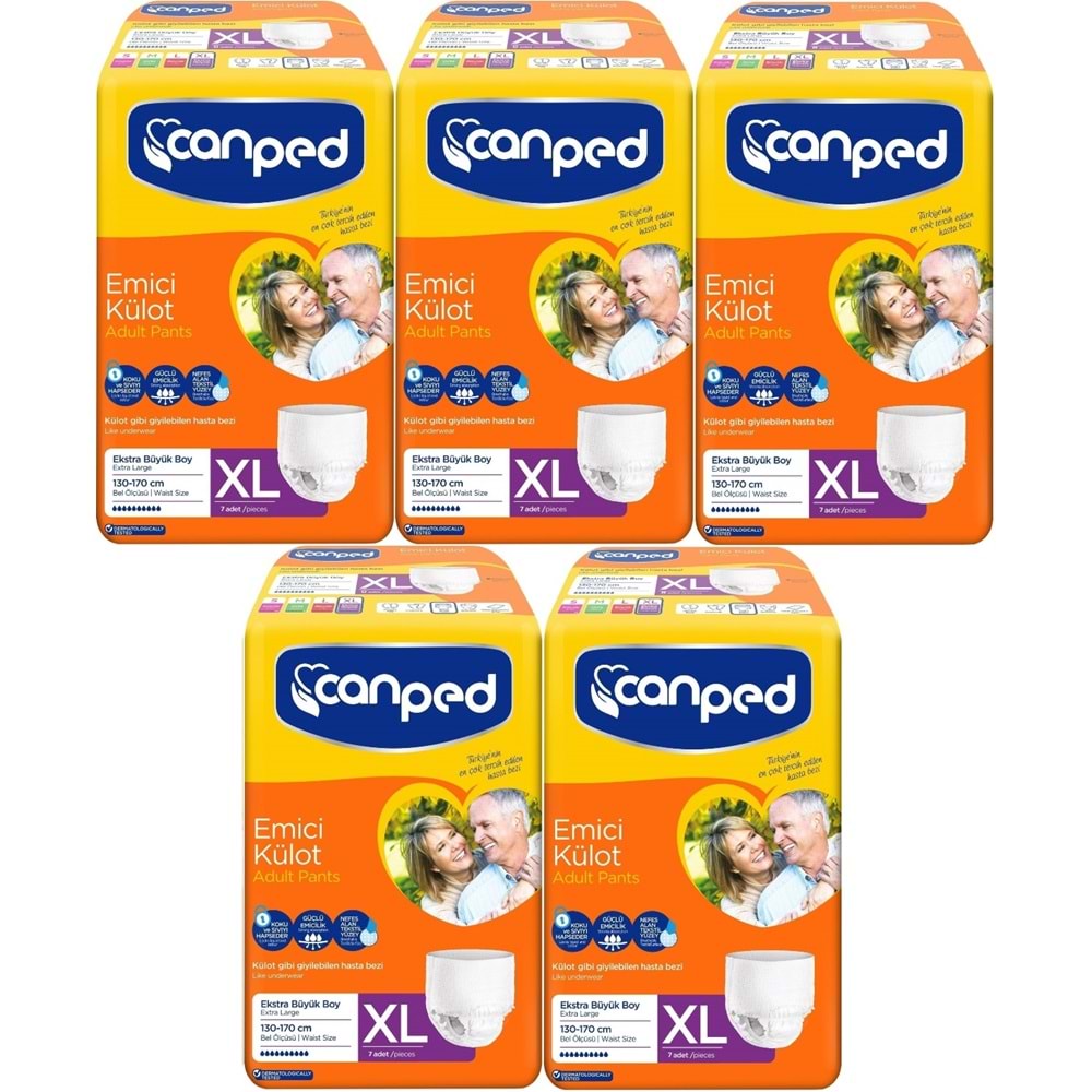 Canped Emici Külot Yetişkin Bezi XL-Extra Large Büyük Adet 35 (5PK*7)