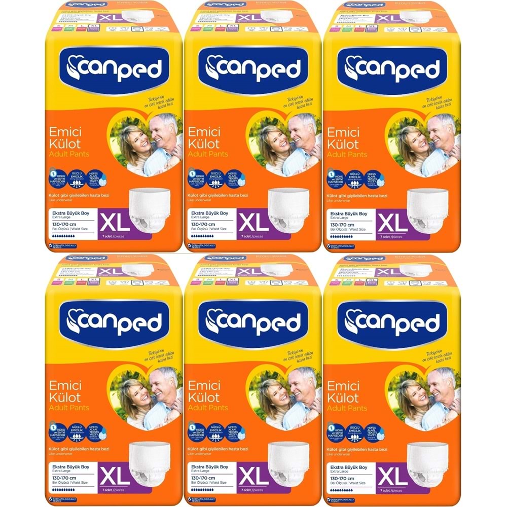 Canped Emici Külot Yetişkin Bezi XL-Extra Large Büyük Adet 42 (6PK*7)