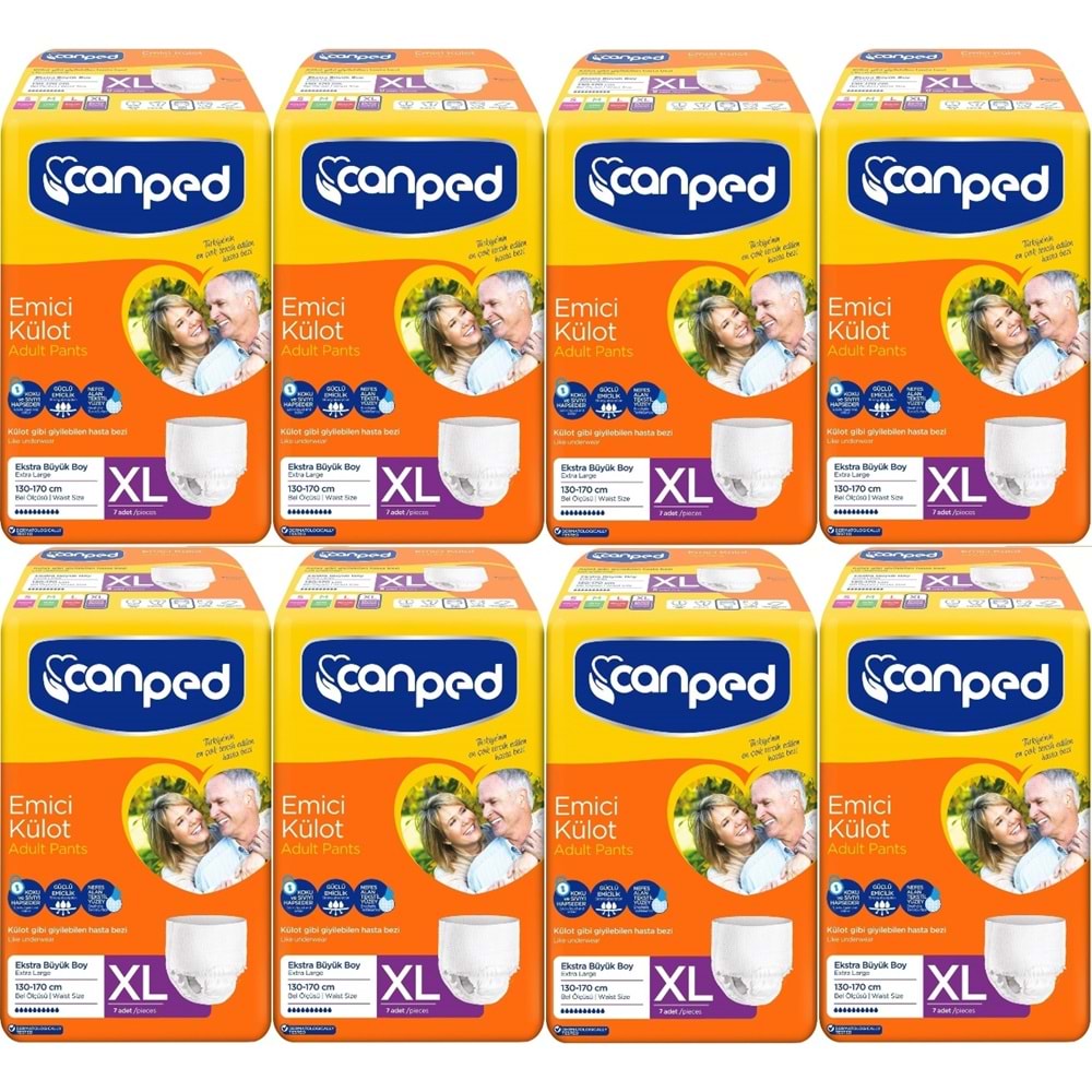 Canped Emici Külot Yetişkin Bezi XL-Extra Large Büyük Adet 56 (8PK*7)
