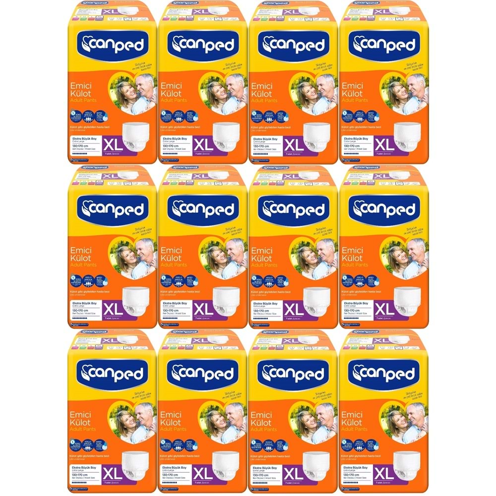 Canped Emici Külot Yetişkin Bezi XL-Extra Large Büyük Adet 84 (12PK*7)