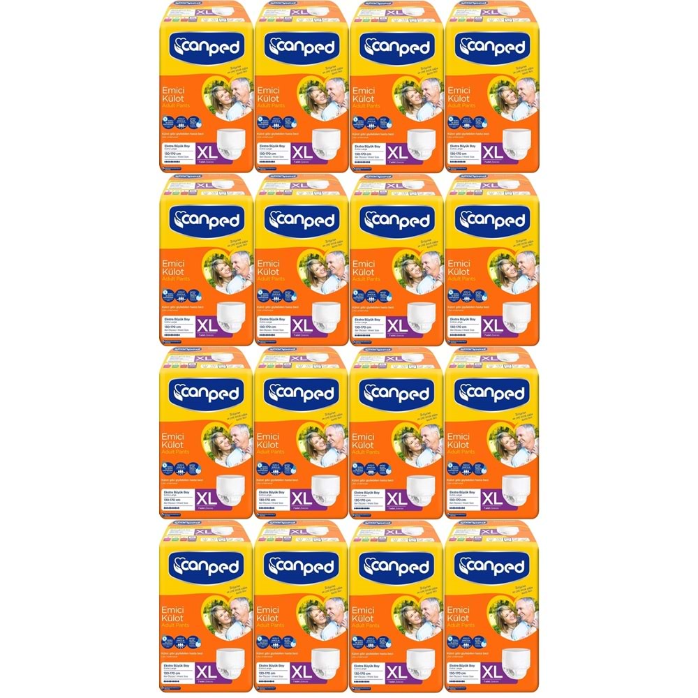 Canped Emici Külot Yetişkin Bezi XL-Extra Large Büyük Adet 112 (16PK*7)