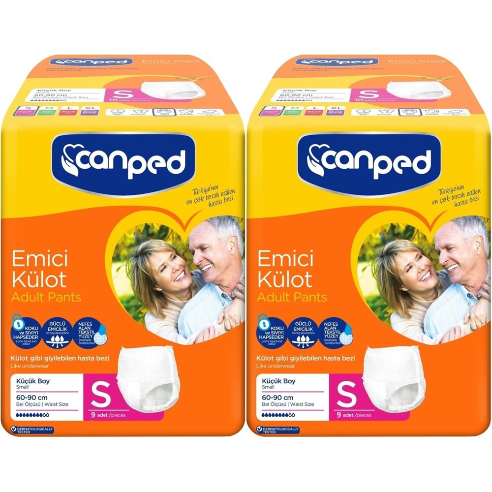 Canped Emici Külot Yetişkin Bezi S-Küçük Small 18 Adet (2PK*9)