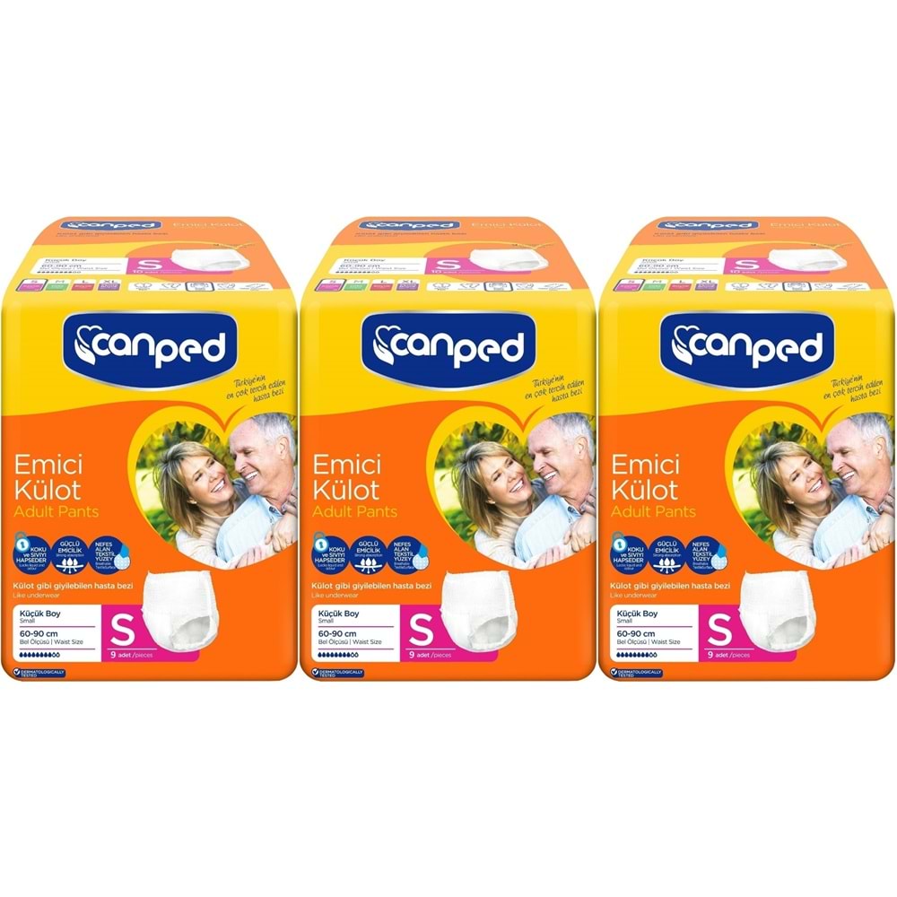 Canped Emici Külot Yetişkin Bezi S-Küçük Small 27 Adet (3PK*9)