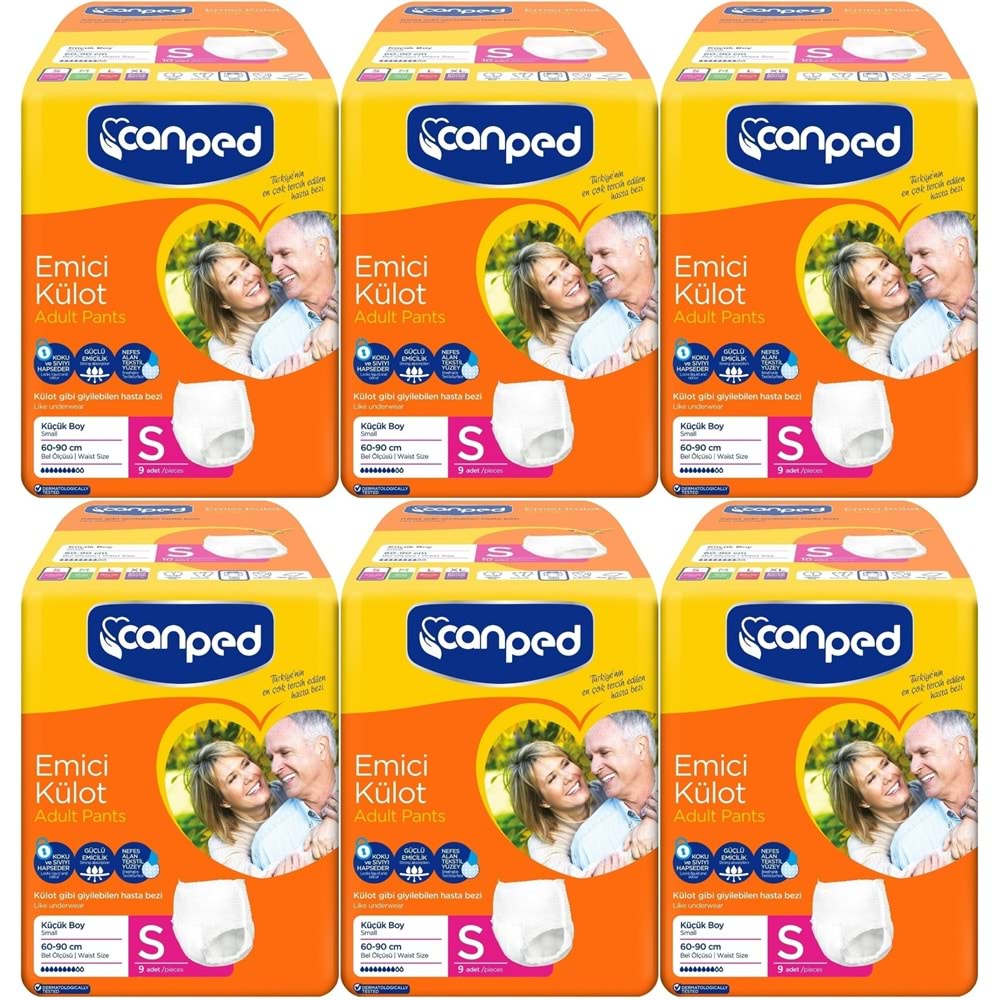 Canped Emici Külot Yetişkin Bezi S-Küçük Small 54 Adet (6PK*9)