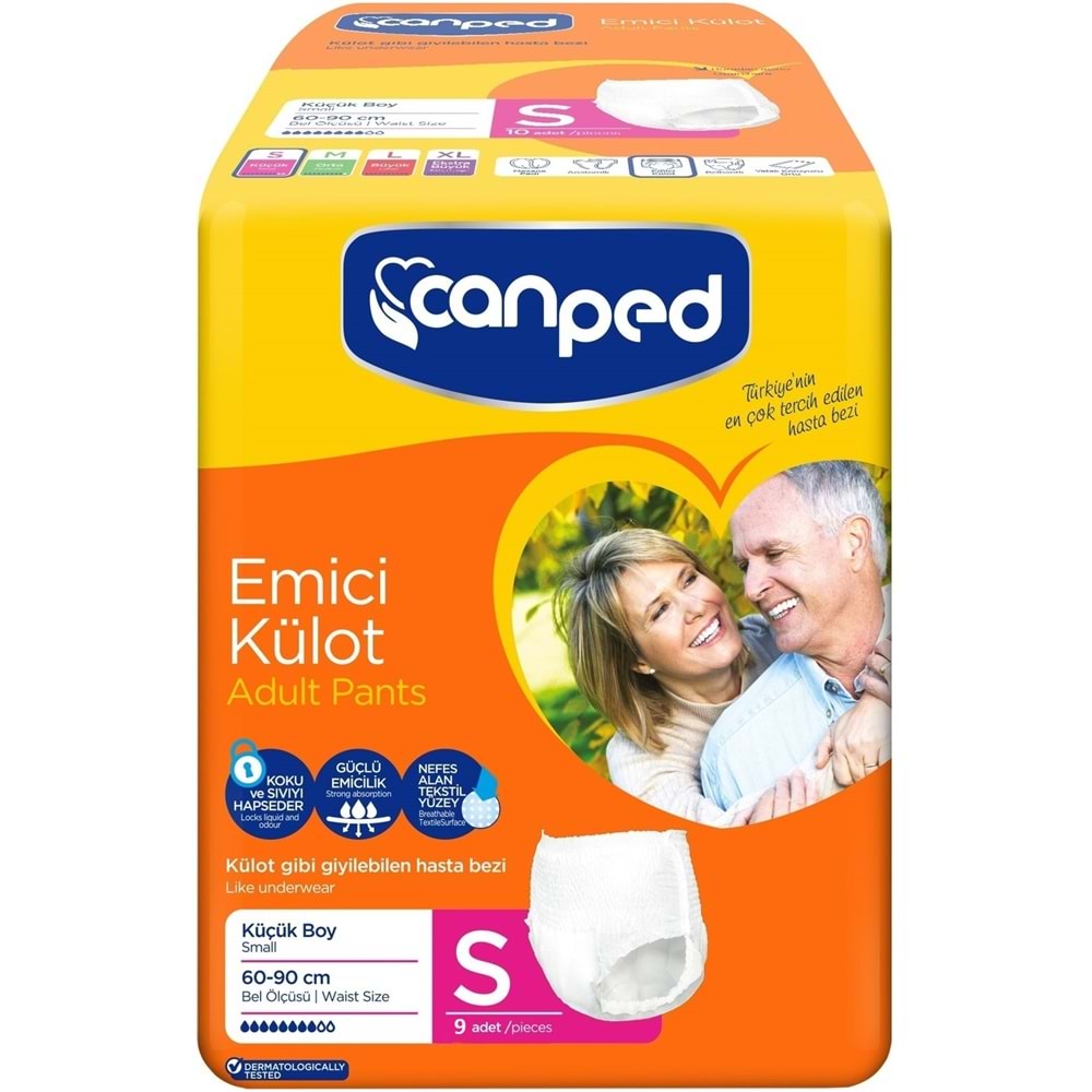 Canped Emici Külot Yetişkin Bezi S-Küçük Small 63 Adet (7PK*9)