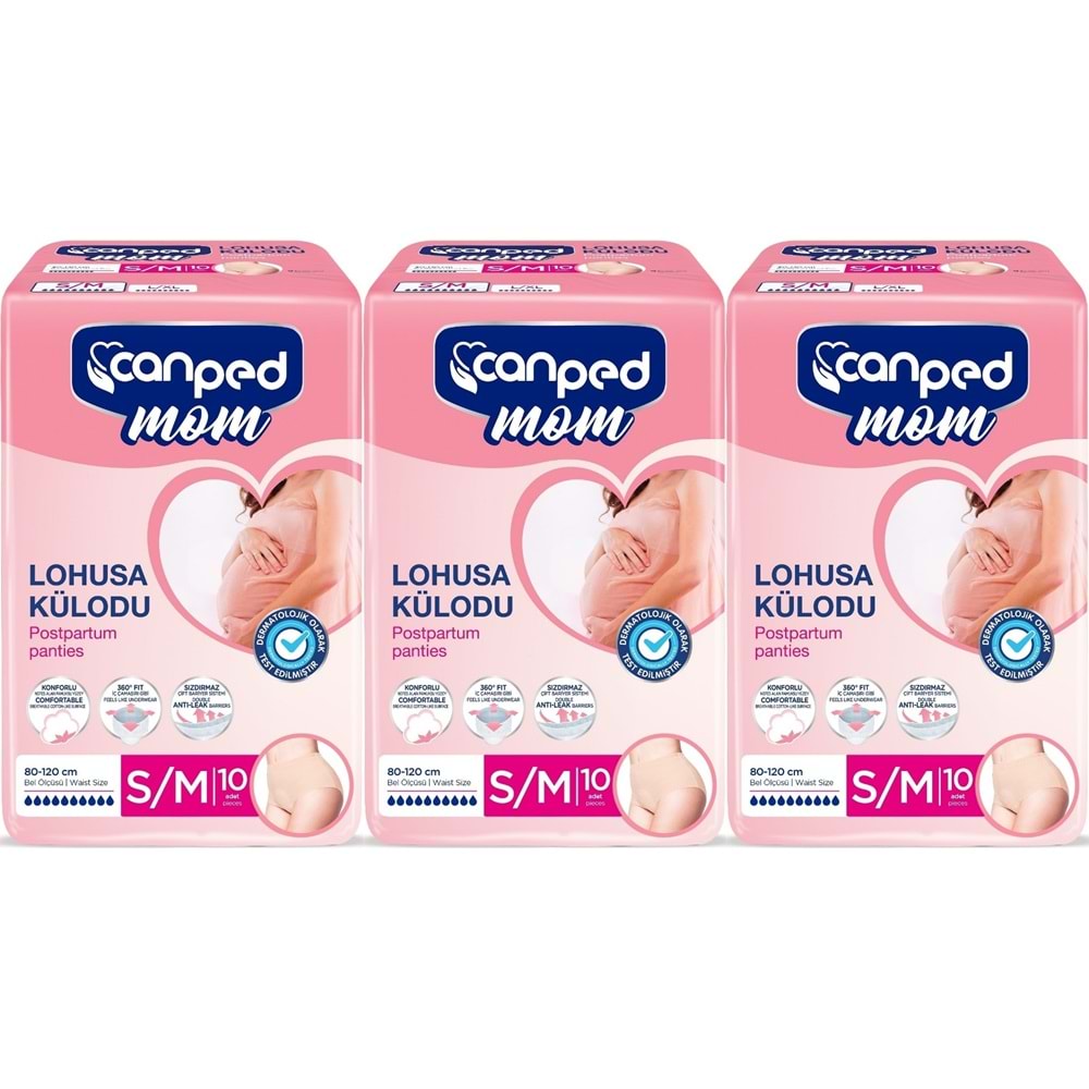 Canped Mom Lohusa Külodu - Külot Bez S - Small - Küçük / M - Medium - Orta 30 Adet (3PK*10)