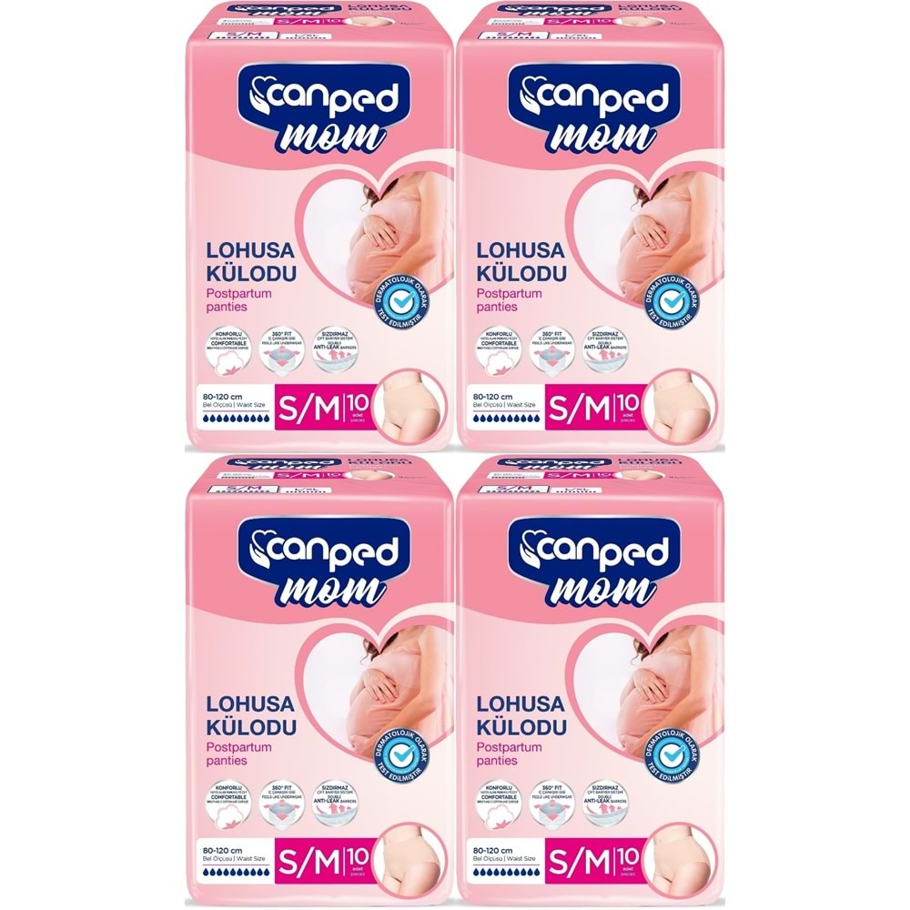 Canped Mom Lohusa Külodu - Külot Bez S - Small - Küçük / M - Medium - Orta 40 Adet (4PK*10)