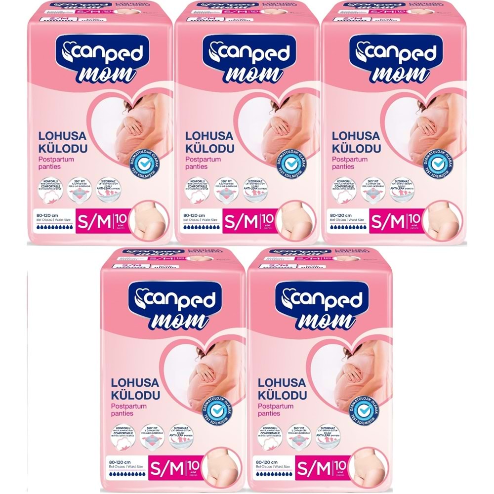 Canped Mom Lohusa Külodu - Külot Bez S - Small - Küçük / M - Medium - Orta 50 Adet (5PK*10)