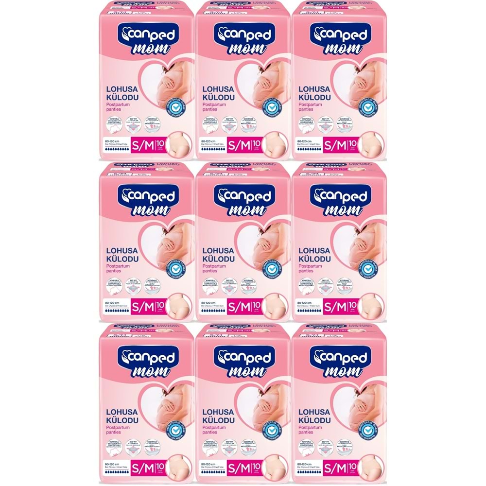 Canped Mom Lohusa Külodu - Külot Bez S - Small - Küçük / M - Medium - Orta 90 Adet (9PK*10)