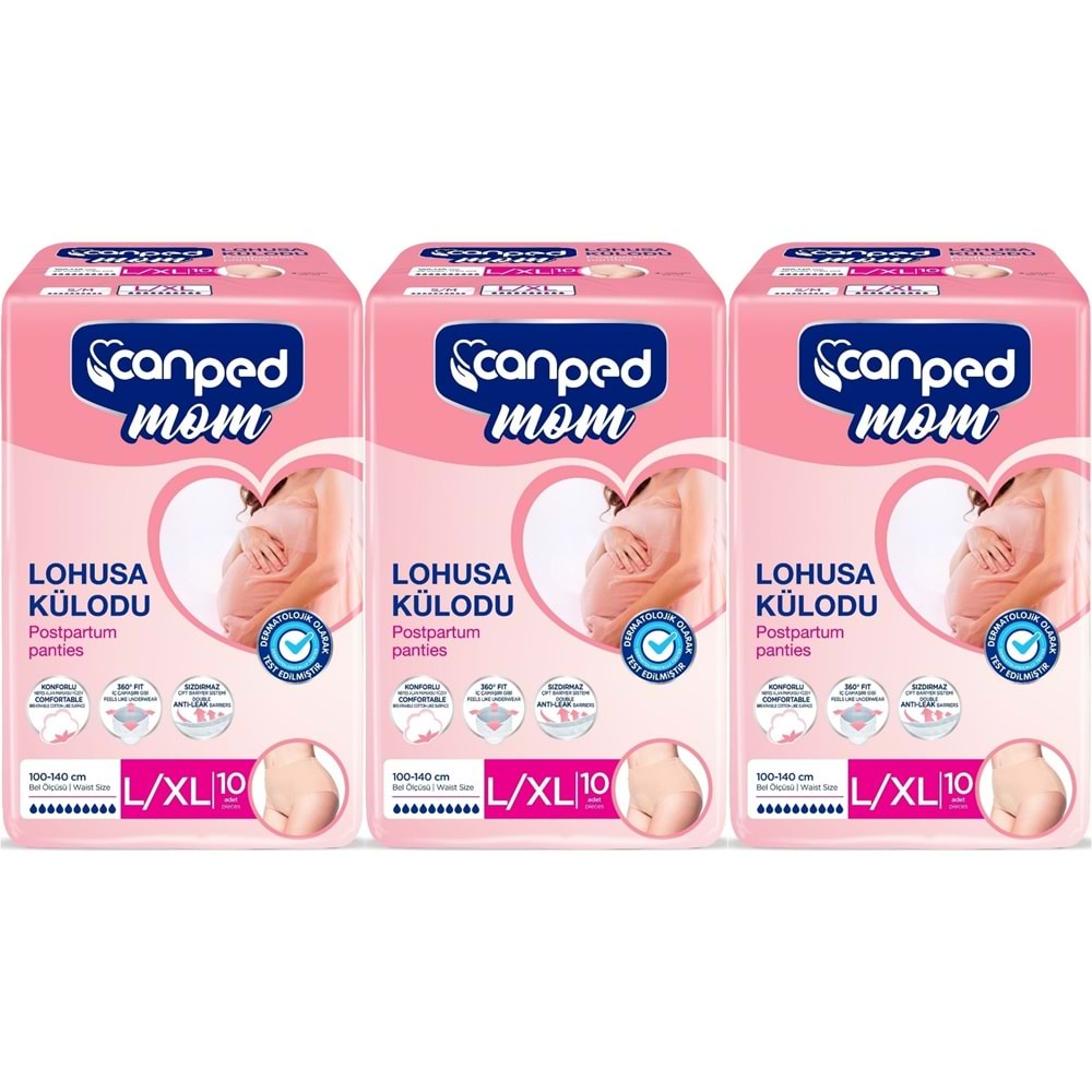 Canped Mom Lohusa Külodu - Külot Bez L - Large - Büyük / XL - Extra Large - 30 Adet (3PK*10)