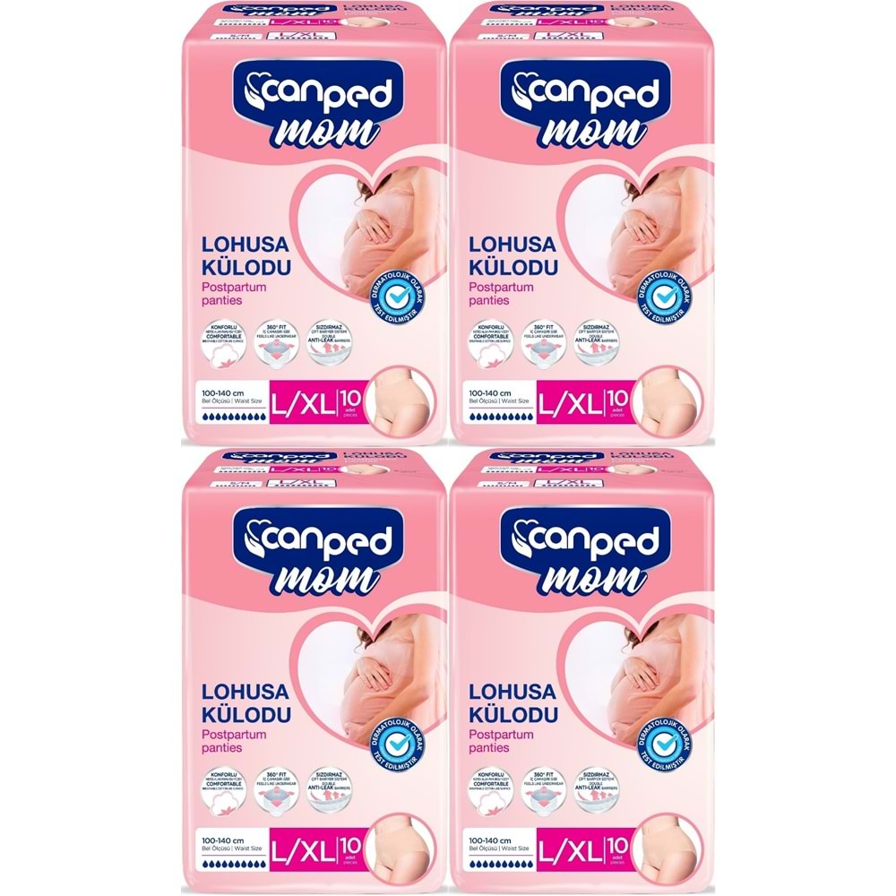 Canped Mom Lohusa Külodu - Külot Bez L - Large - Büyük / XL - Extra Large - 40 Adet (4PK*10)