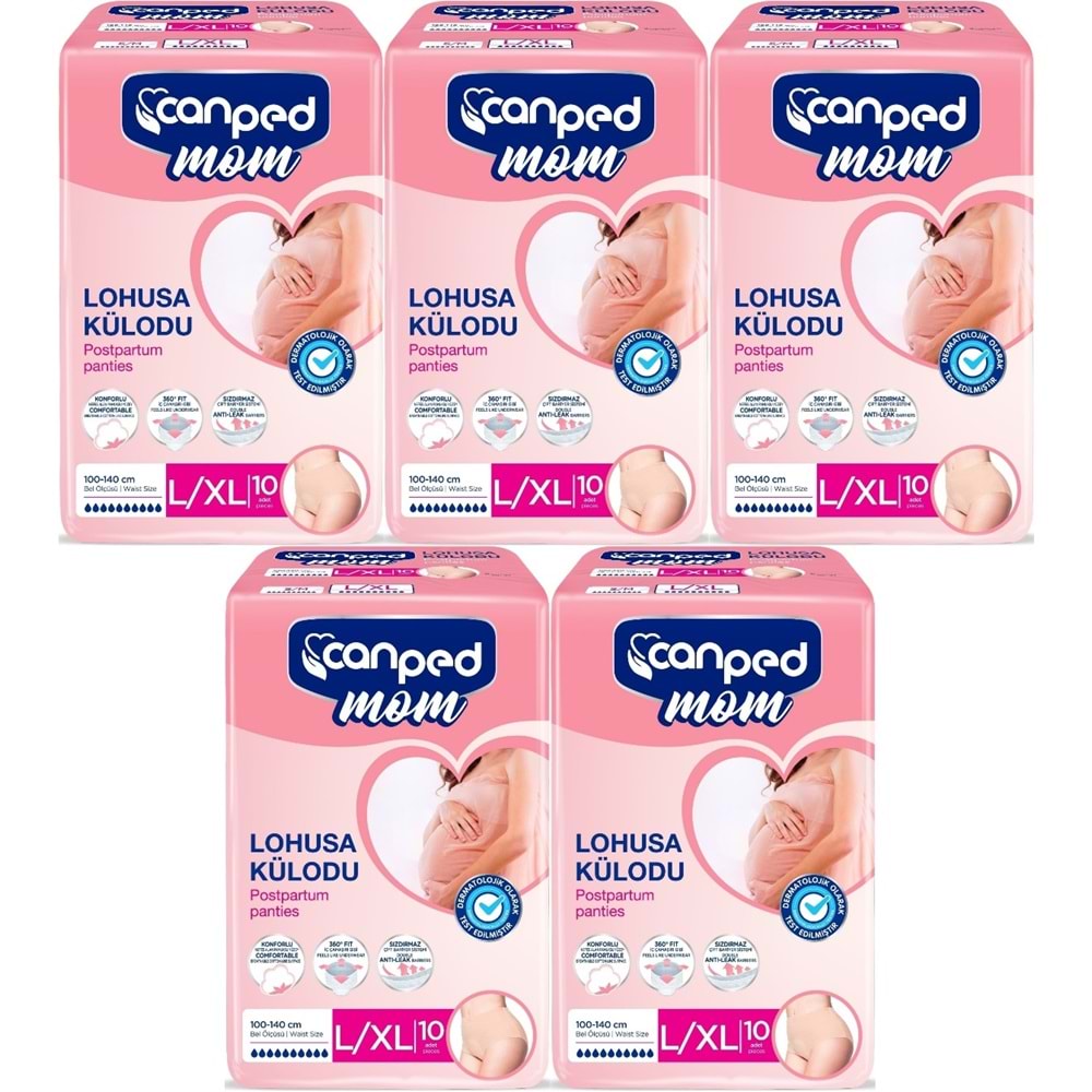 Canped Mom Lohusa Külodu - Külot Bez L - Large - Büyük / XL - Extra Large - 50 Adet (5PK*10)