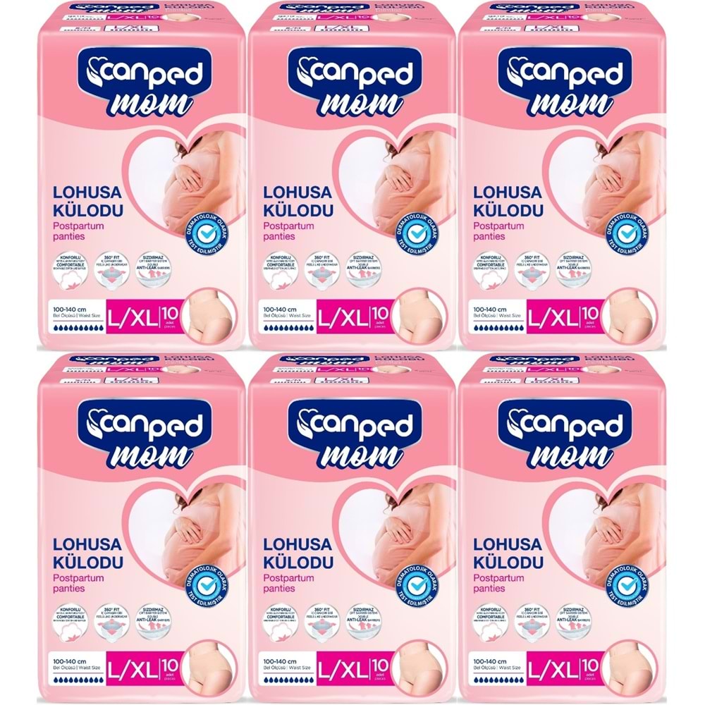 Canped Mom Lohusa Külodu - Külot Bez L - Large - Büyük / XL - Extra Large - 60 Adet (6PK*10)