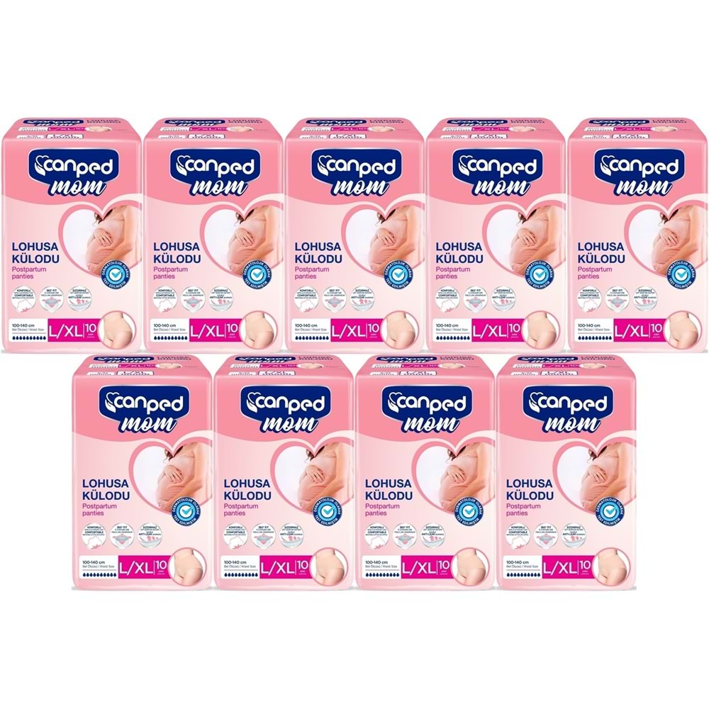 Canped Mom Lohusa Külodu - Külot Bez L - Large - Büyük / XL - Extra Large - 90 Adet (9PK*10)