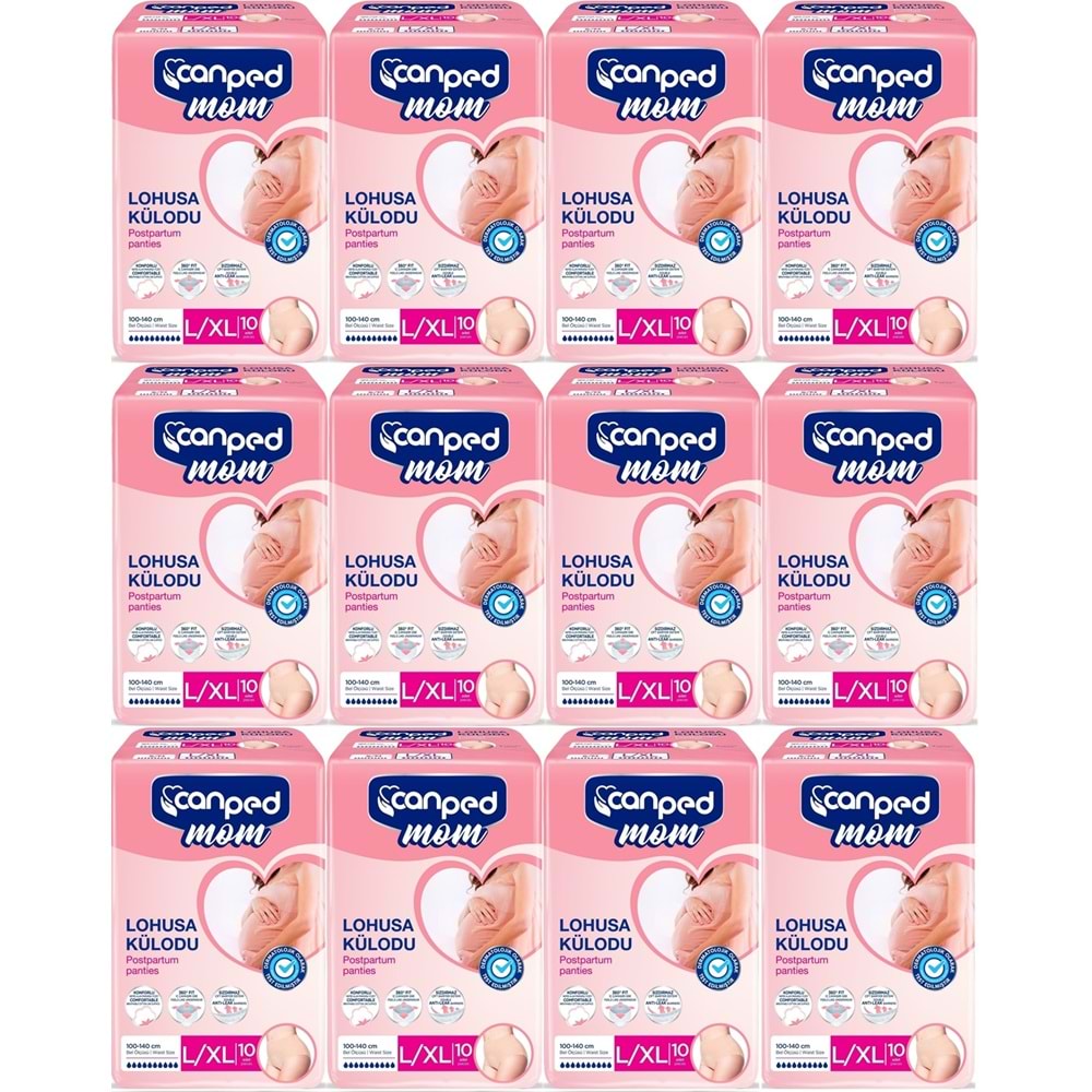 Canped Mom Lohusa Külodu - Külot Bez L - Large - Büyük / XL - Extra Large - 120 Adet (12PK*10)