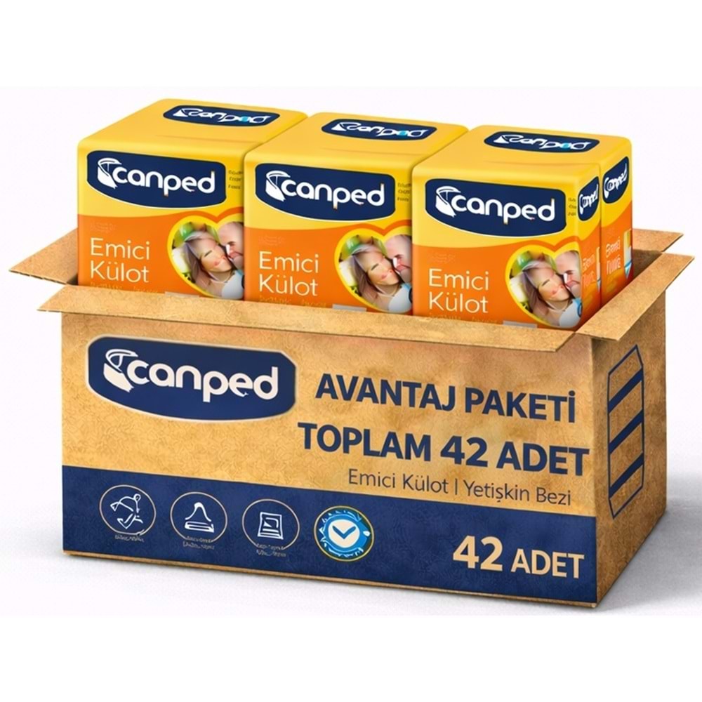 Canped Emici Külot Pants Yetişkin Bezi L - Büyük - Large Ekonomik Pk 42 Adet (3PK*14)