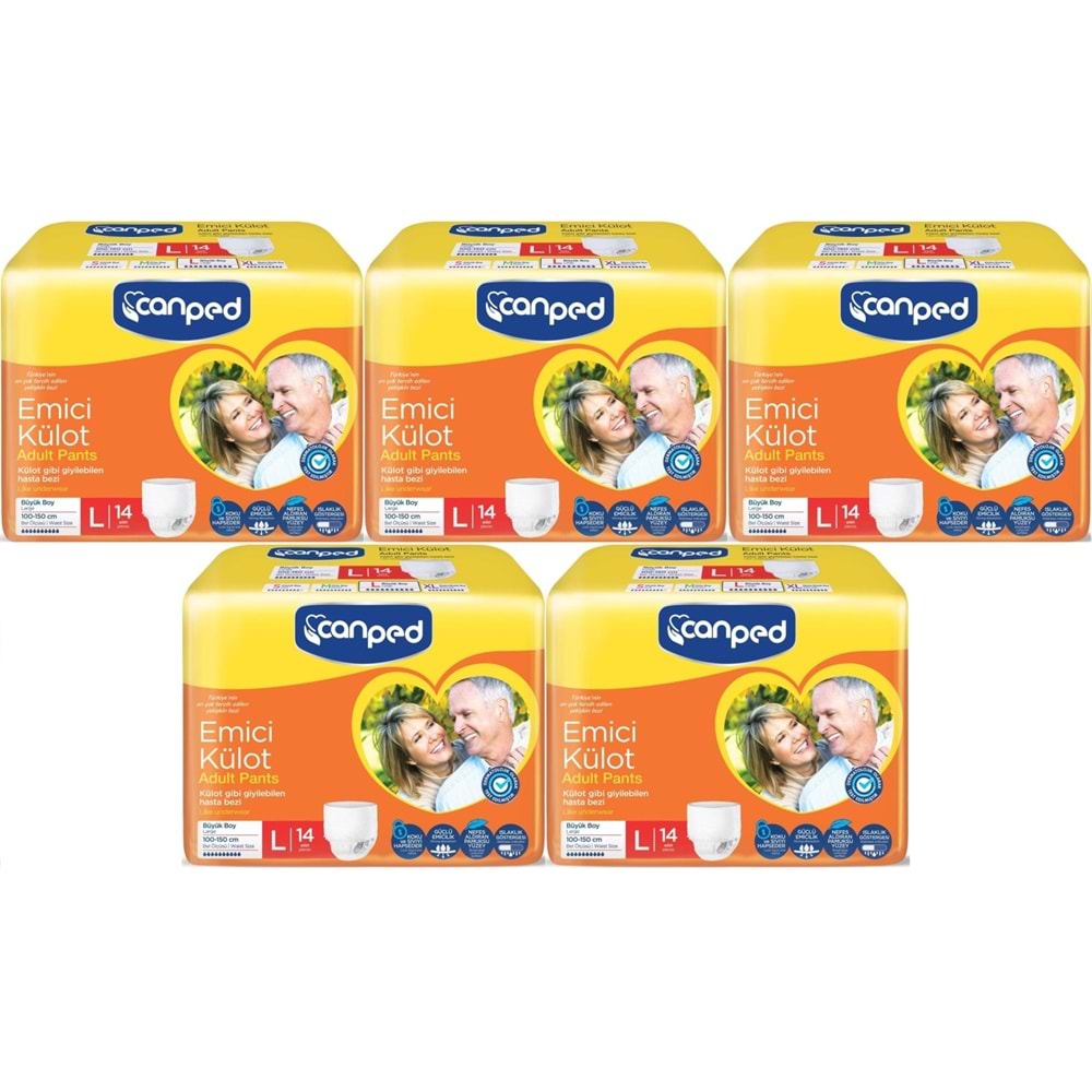 Canped Emici Külot Pants Yetişkin Bezi L - Büyük - Large Ekonomik Pk 70 Adet (5PK*14)